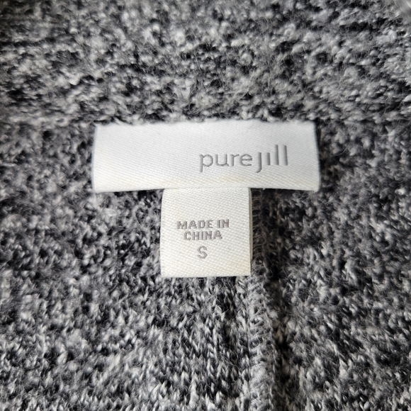 Pure J Jill Cardigan Size S Black Marled Snap Closure High Neck Pockets Longline - Picture 6 of 11